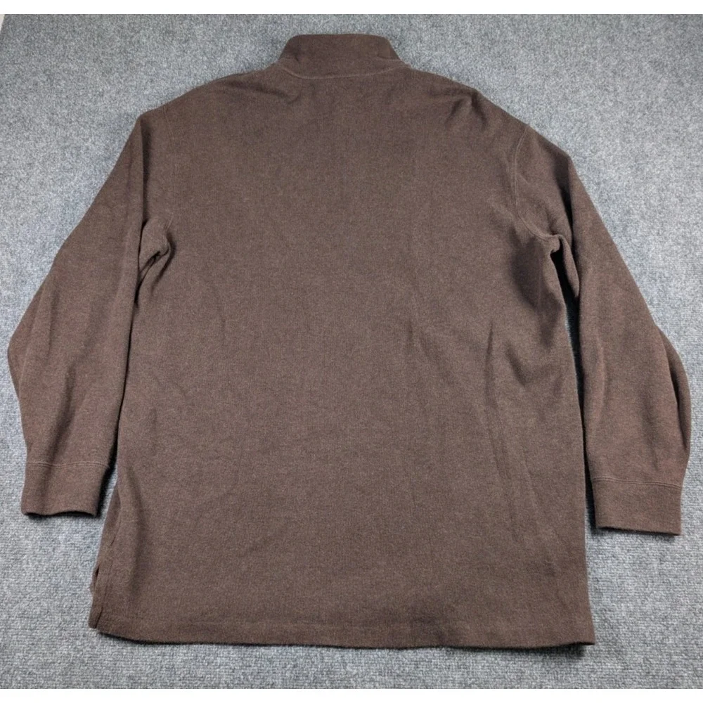 Polo Ralph Lauren 1/4 Zip Sweater Mens 2XLT‎ Brown Casual Winter Heavy
